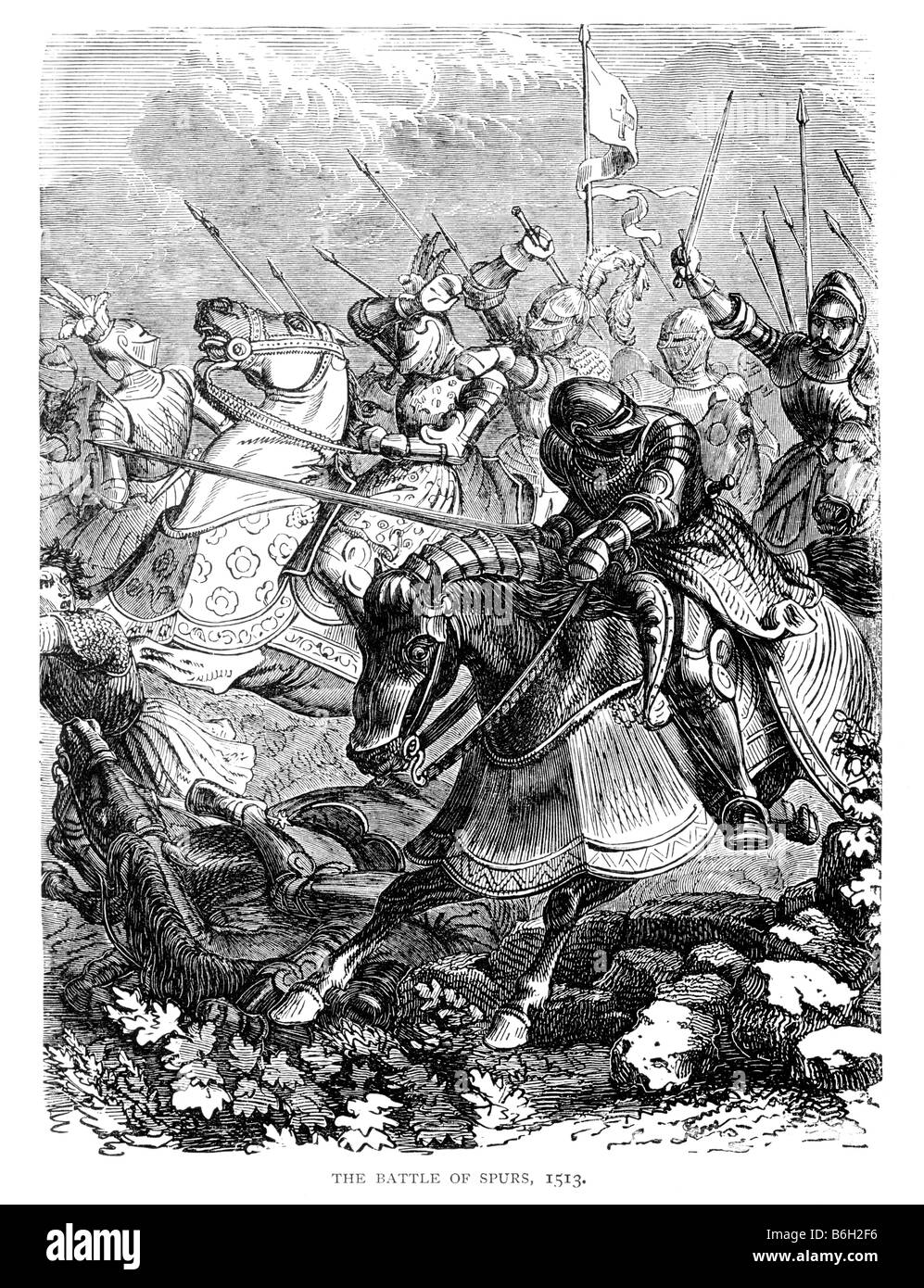 The Battle of Spurs 1513 19th Century Illustration Stock Photo