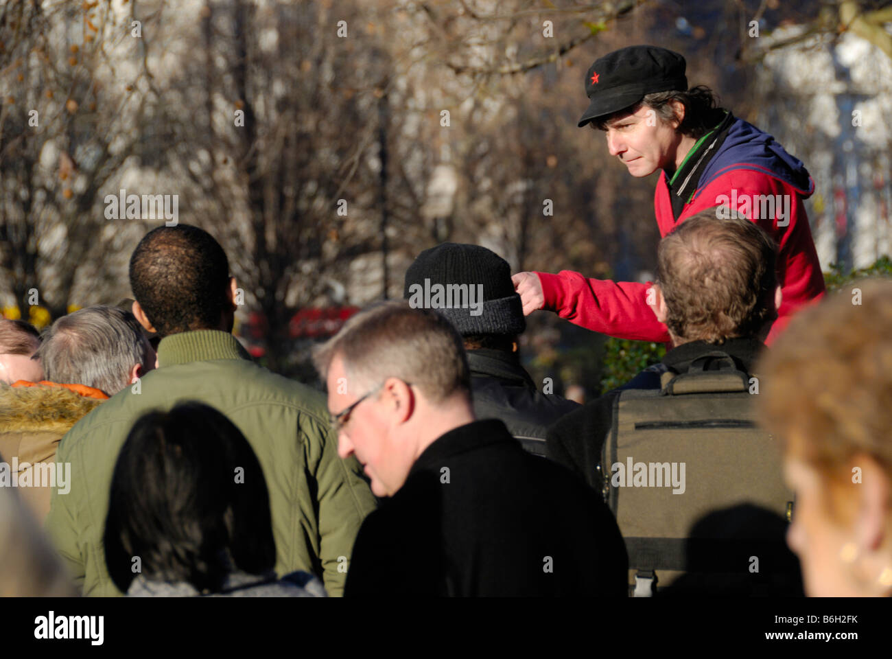 Marxist speaker at Speaker s Corner in Hyde Park London England Stock