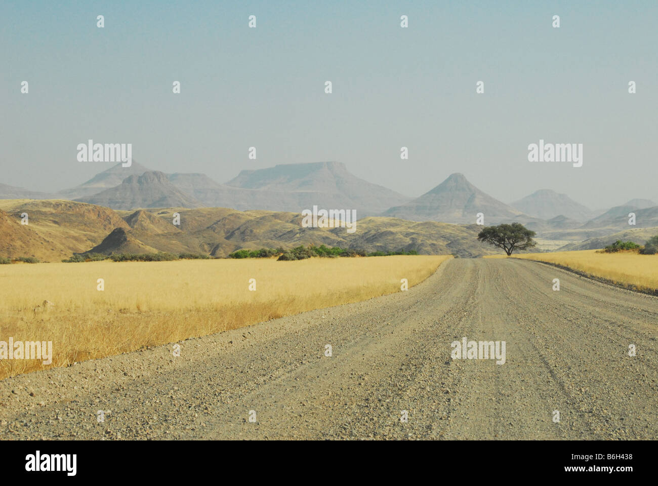 Road from Swakopmund to Sossusvlei, Namibia, Africa, Desert Stock Photo