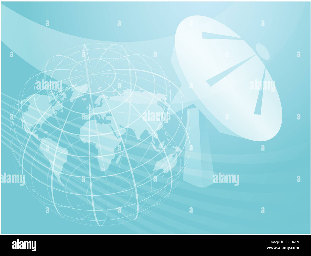 Satellite dish clipart illustrating advanced tele communications Stock Photo