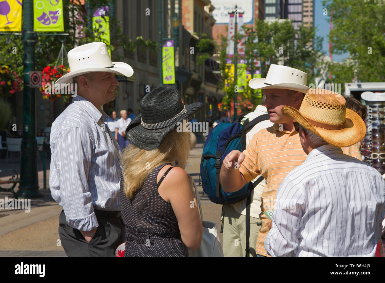 People wearing Stetsons Calgary Stampede Alberta Canada Stock Photo