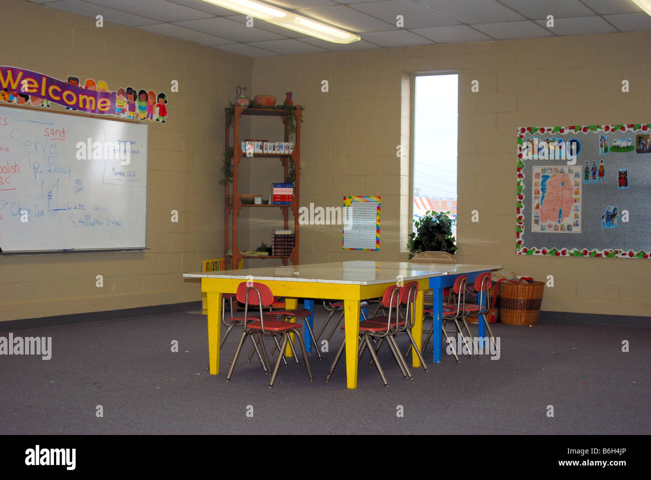 Sunday school classroom at a traditional American church Stock Photo