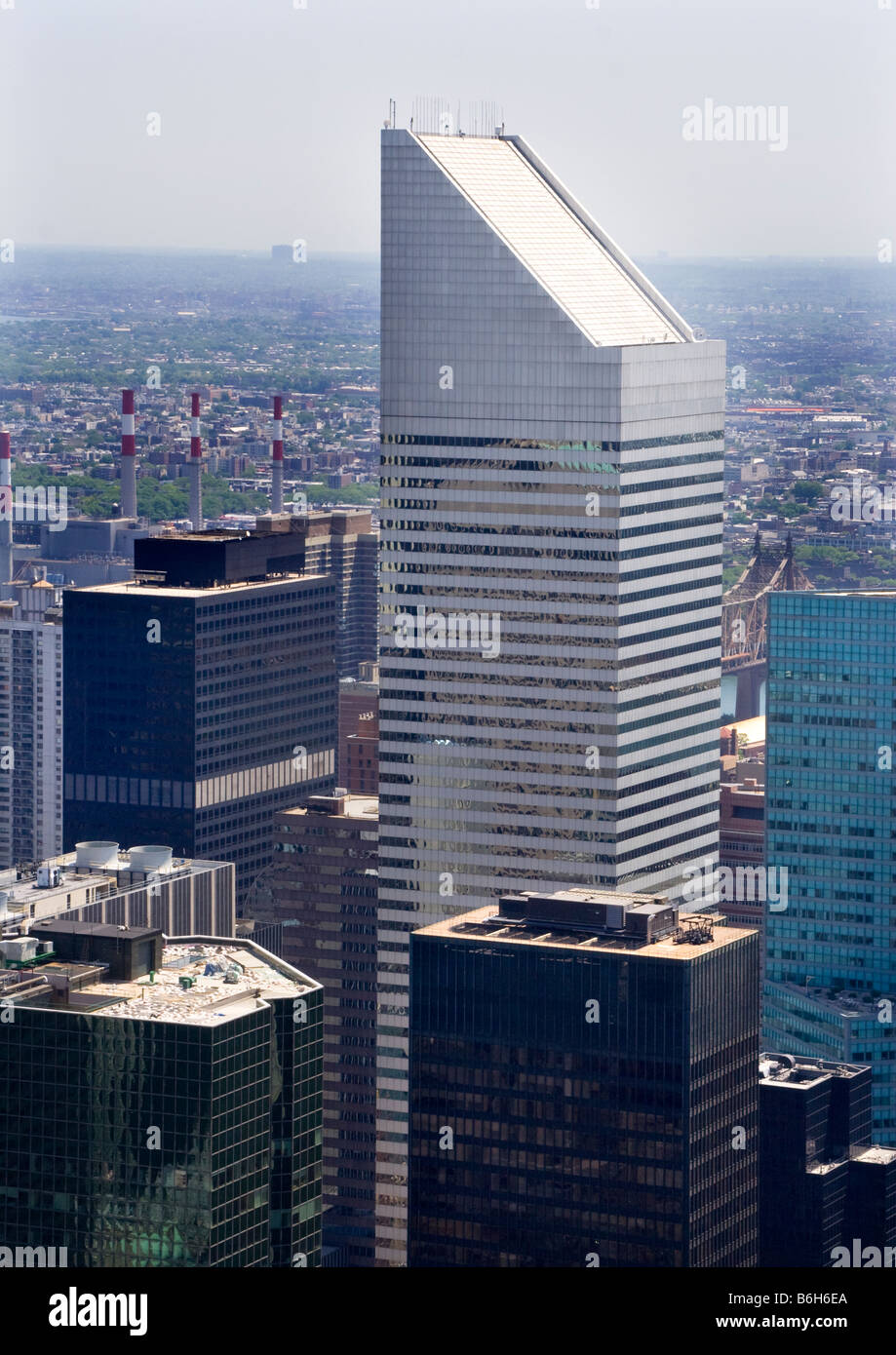 Building Reflections of Citicorp Skyscraper Glass New York City Stock