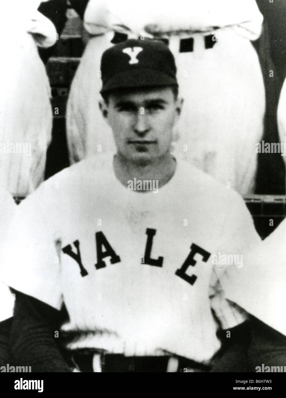 GEORGE W BUSH former US President as Captain of College Baseball at Yale University Stock Photo