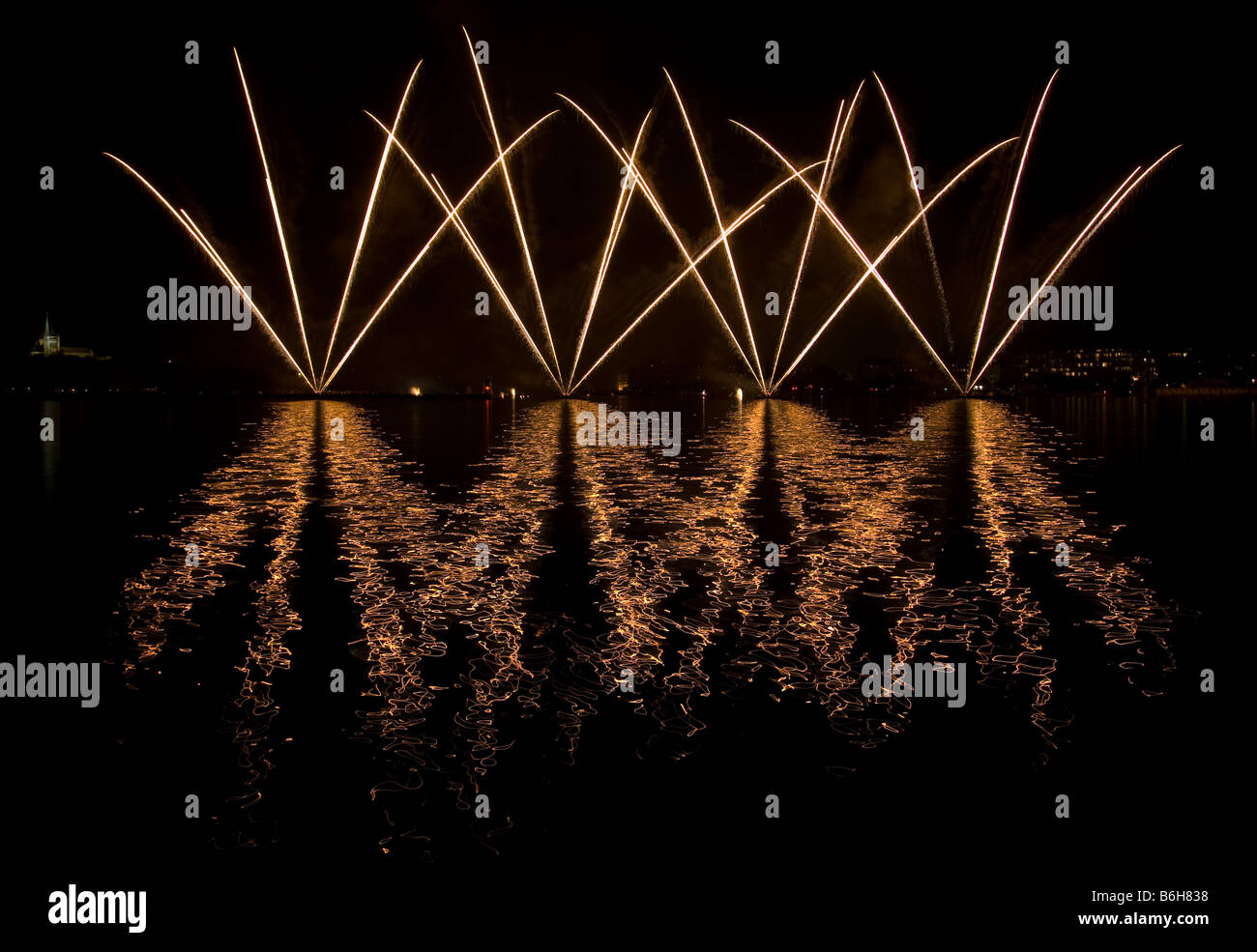 Geneva fireworks 17 Stock Photo Alamy