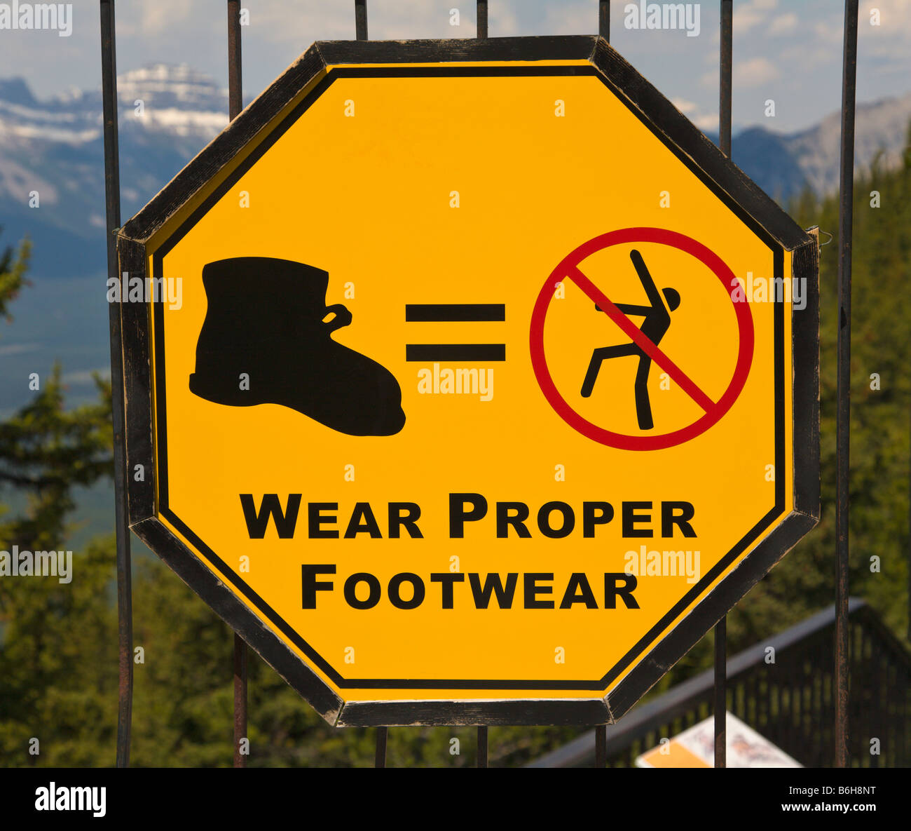 Wear proper footwear sign Alberta Canada Stock Photo 21278372 Alamy