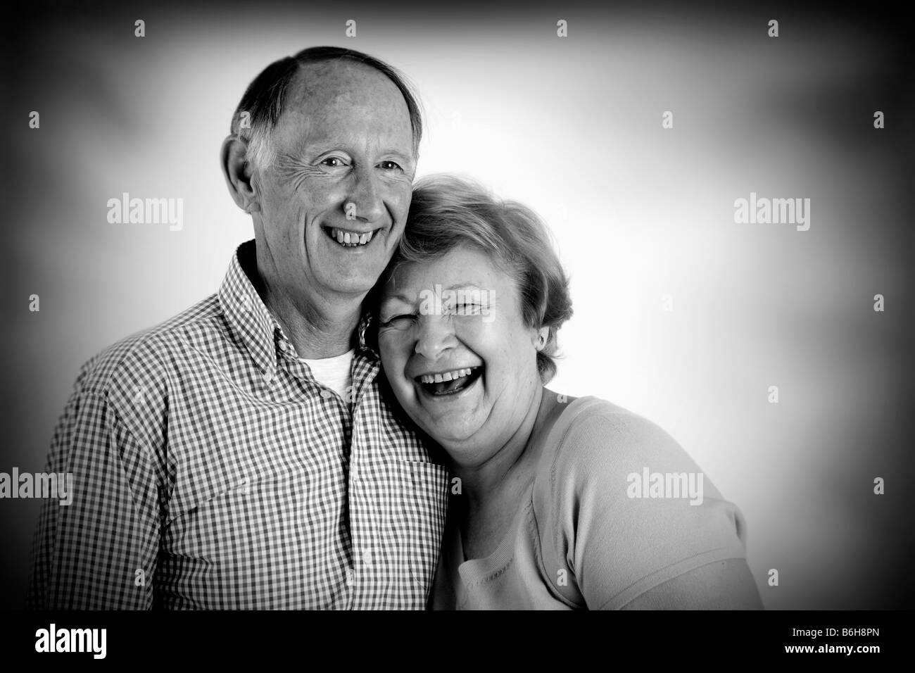 Romantic attractive mature couple Black and White Stock Photos & Images ...