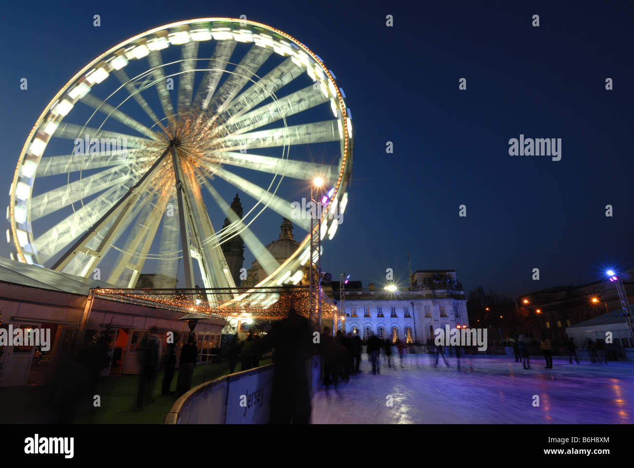 Cardiff Winter Wonderland's "Admiral Eye" and skating on the ice rink
