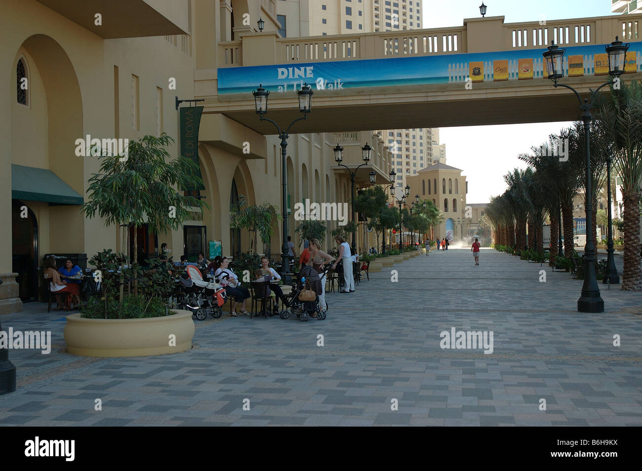 Cafe,The Walk, Jumeirah, Dubai, United Arab Emirates, Arabian Gulf Middle East Stock Photo