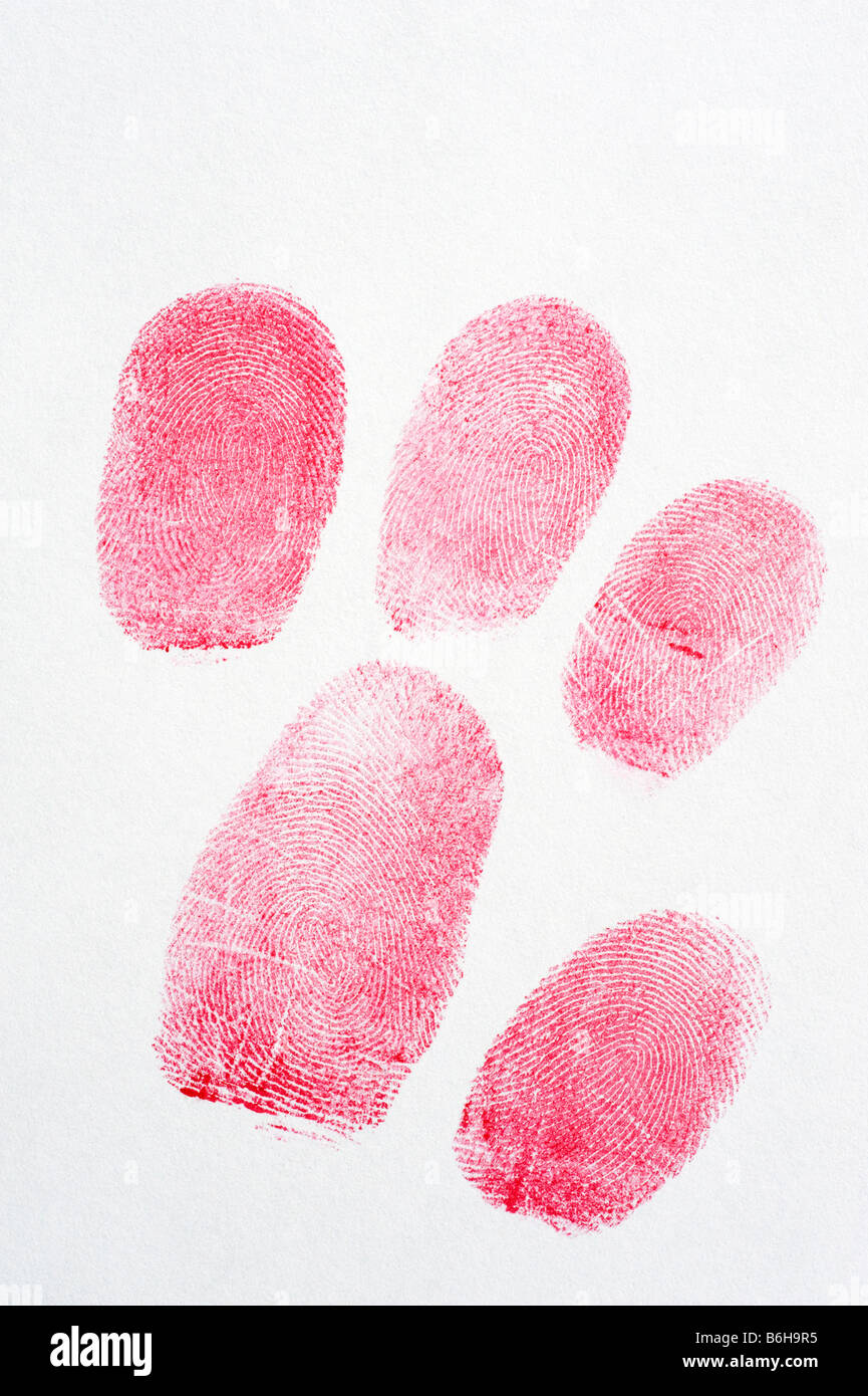 Fingerprints with a white background Stock Photo