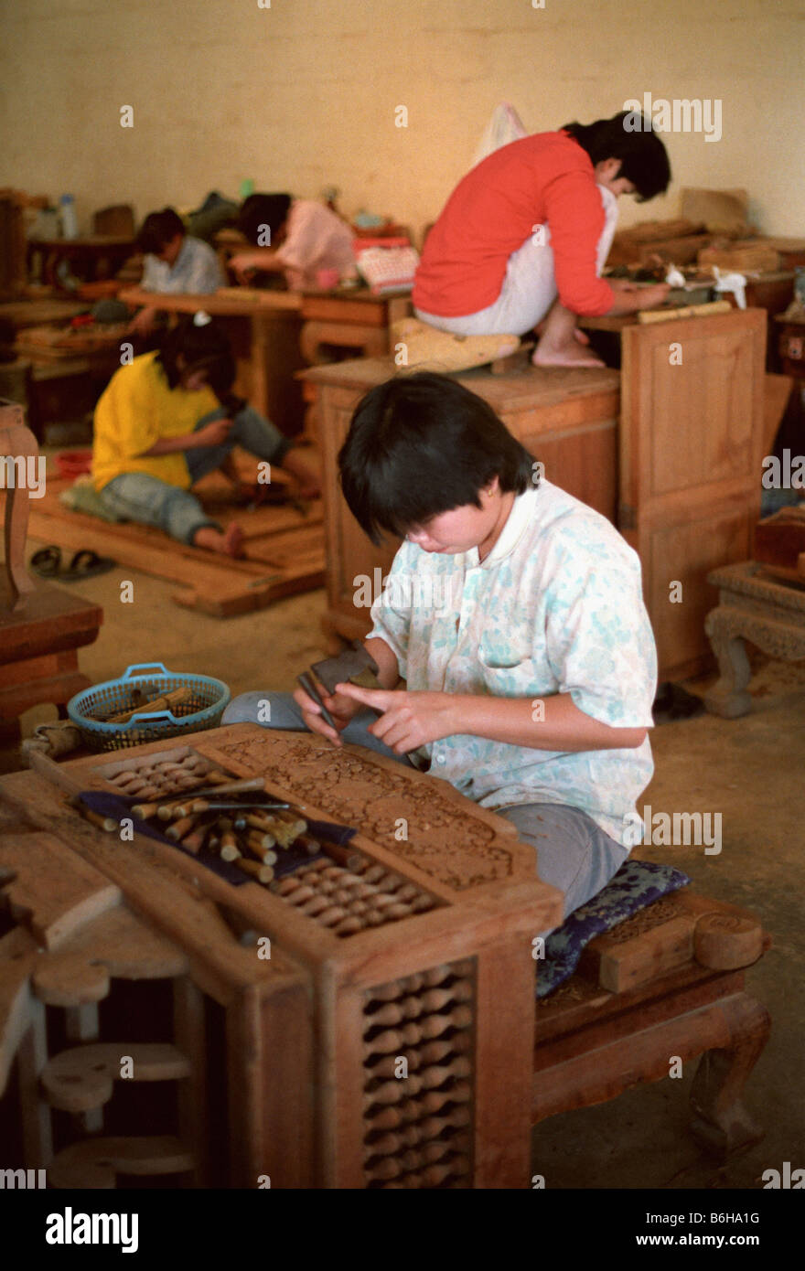 Wood furniture factory in Chiang Mai province in northern Thailand