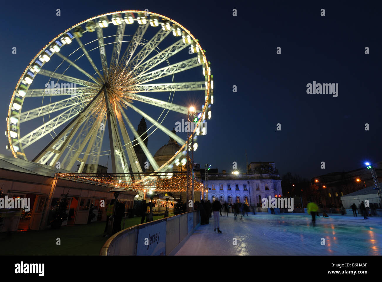 Cardiff Winter Wonderland's "Admiral Eye" and skating on the ice rink