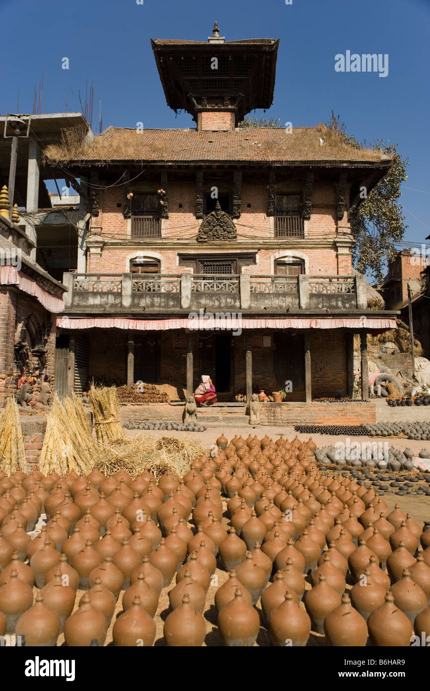 Potters Square in Bhaktapur, Kathmandu Valley, Nepal Stock Photo Alamy