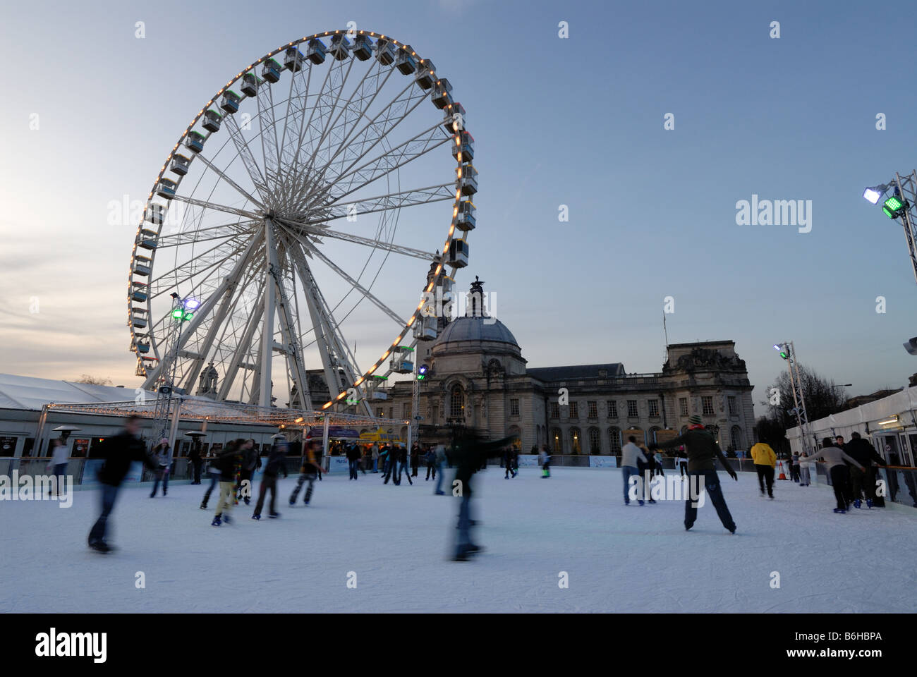 Cardiff Winter Wonderland's "Admiral Eye" and skating on the ice rink