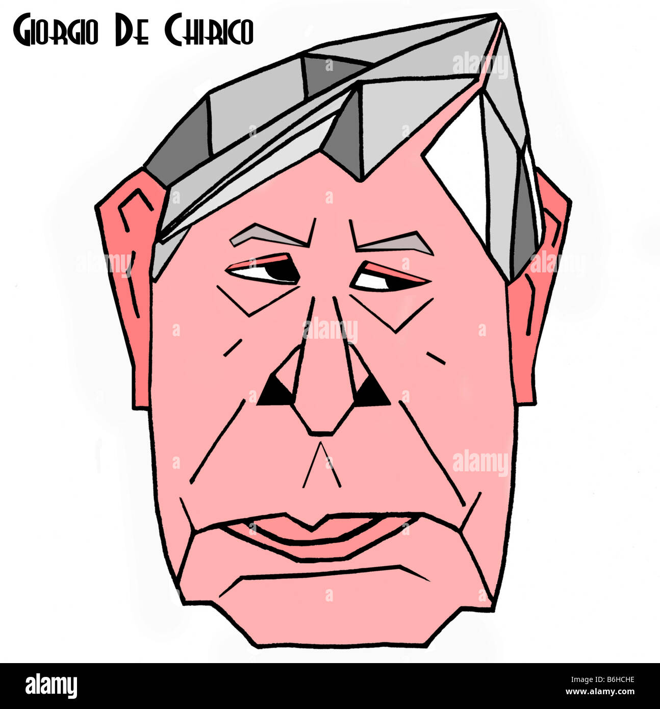 Giorgio De Chirico illustration portrait Stock Photo