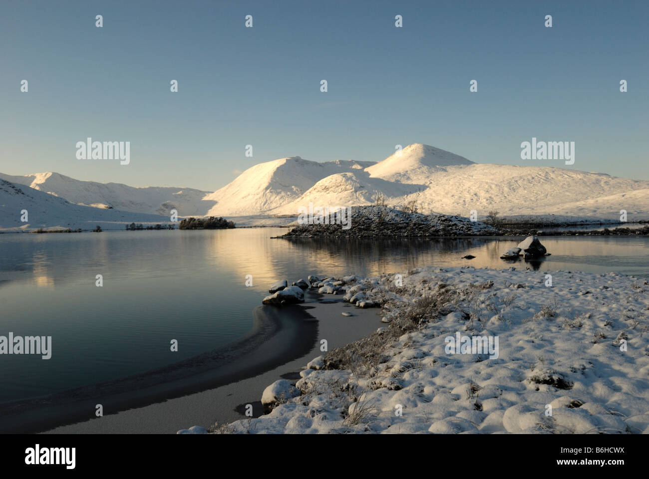 Winter on Loch Tulla, Rannoch Moor, Scotland Stock Photo