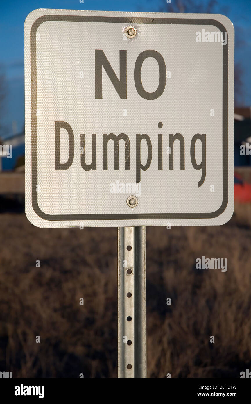 A 'No Dumping' sign Stock Photo