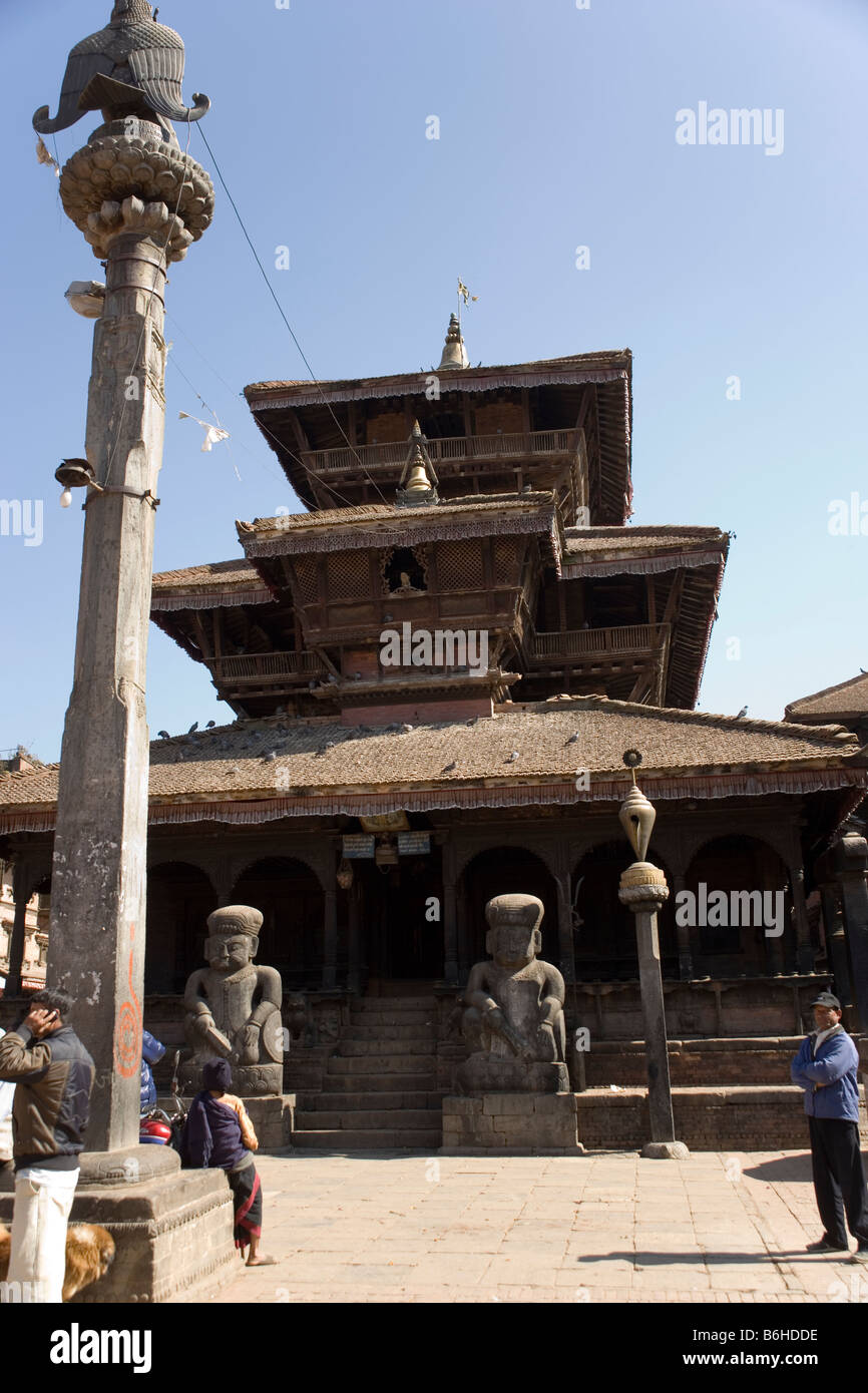 Dattatreya Temple in the Tachupal Tole Square in Bhaktapur, Kathmandu Valley, Nepal Stock Photo