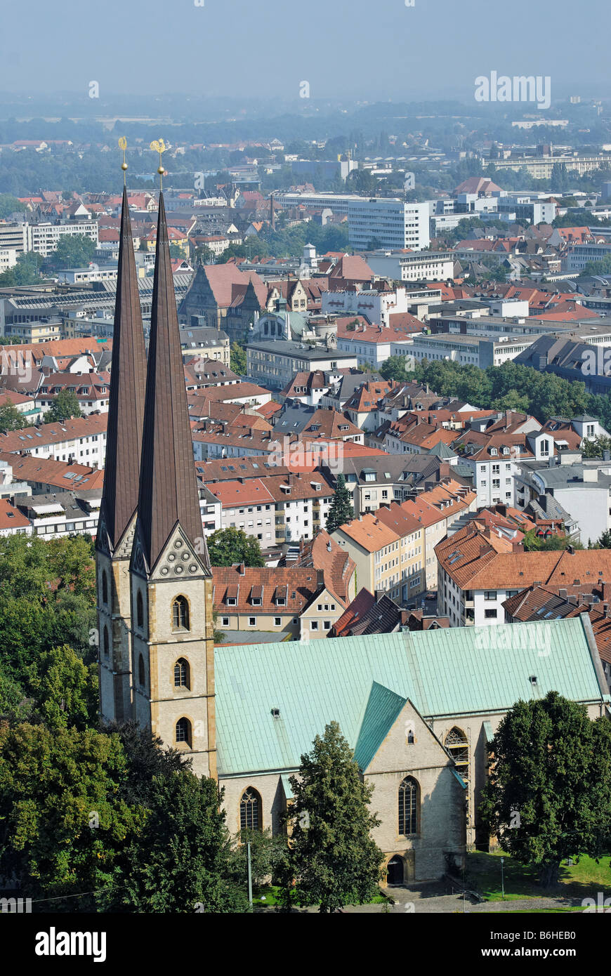 High view on the oldest city church Altstädter Nicolaikirche Stock Photo