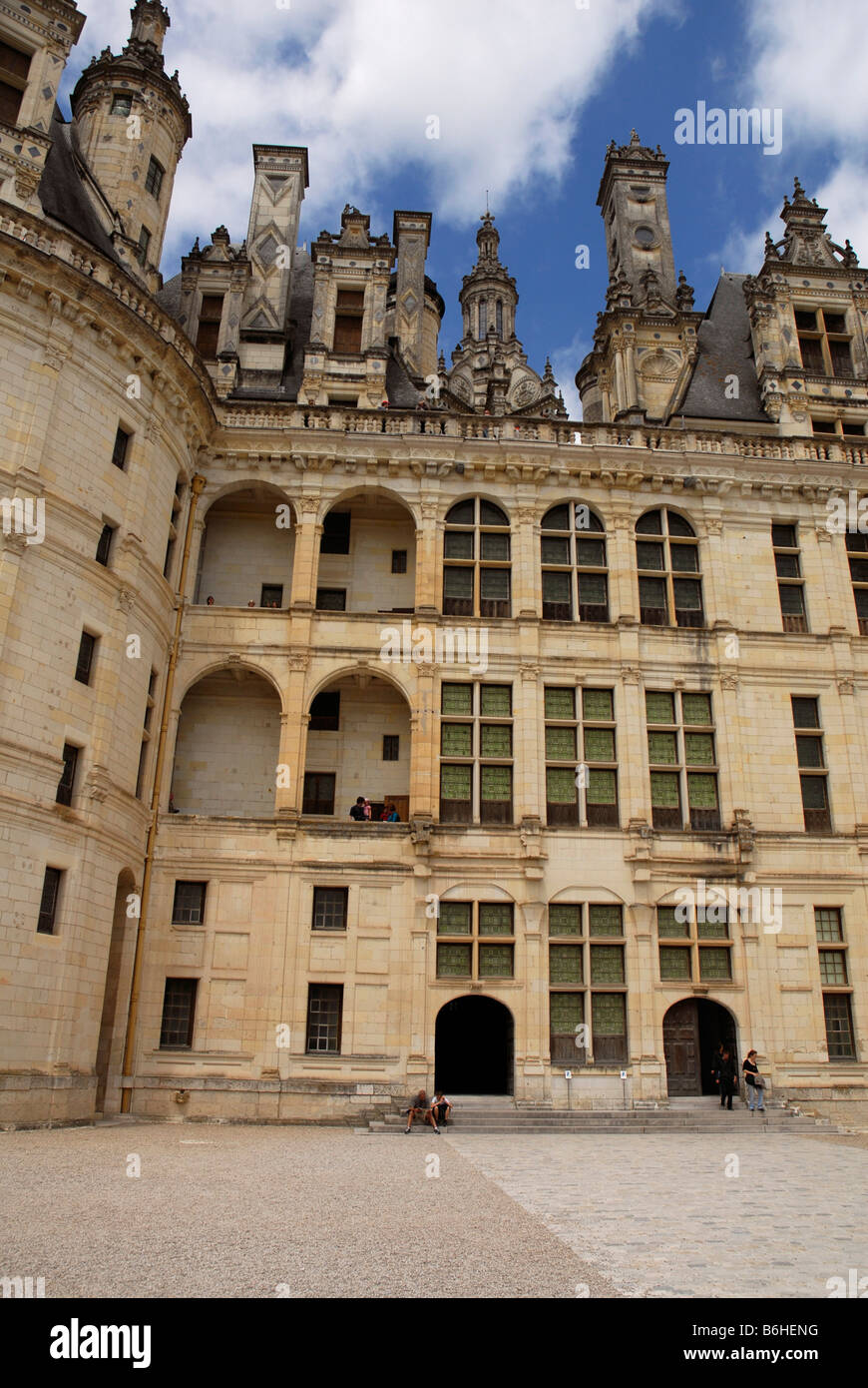 Chateau Royal de Chambord French Renaissance, Loire valley Loir et Cher Touraine France World heritage of the UNESCO Stock Photo