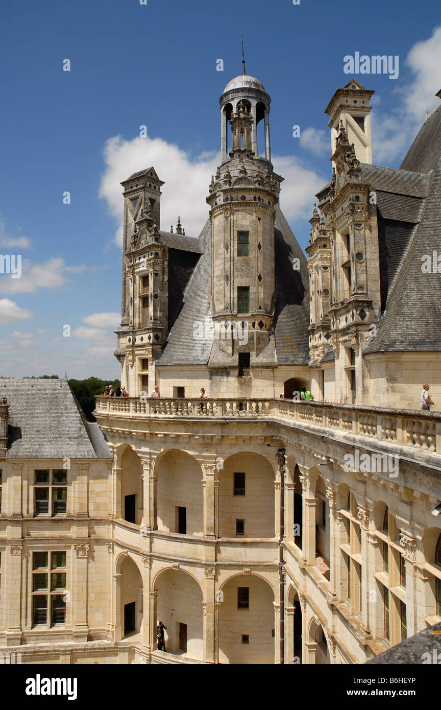 Chateau Royal de Chambord French Renaissance, Loire valley Loir et Cher Touraine France World heritage of the UNESCO Stock Photo