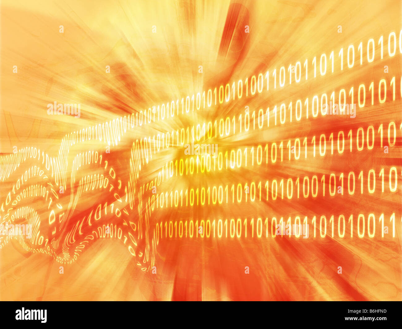 Illustration of corrupt data damaged binary information Stock Photo