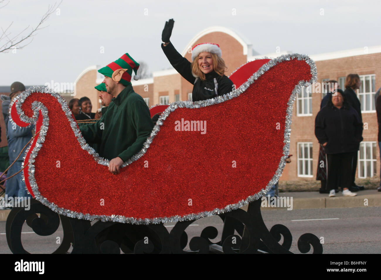 Independence Va Christmas Parade 2022 Float In Christmas Parade With Elves Stock Photo - Alamy