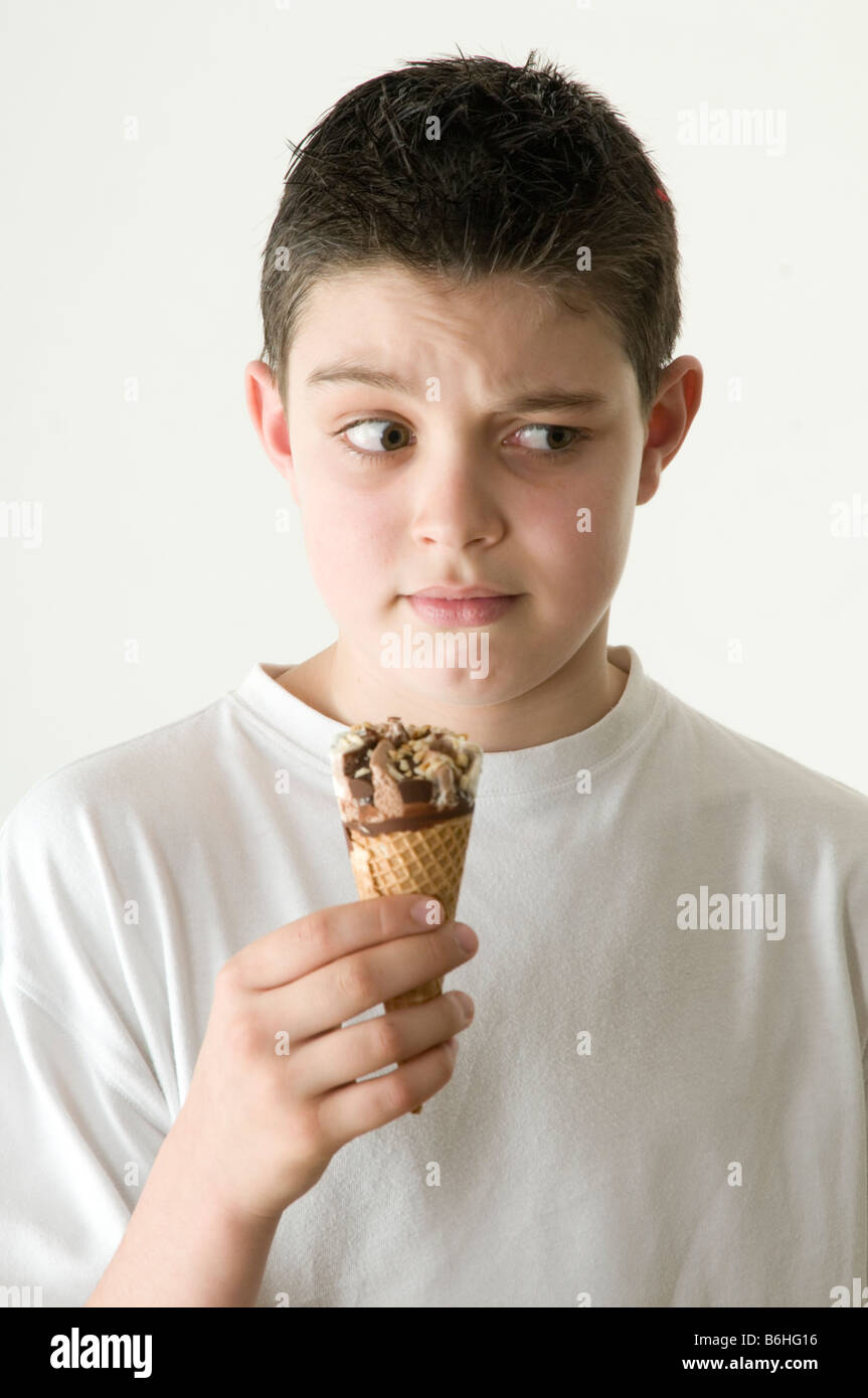 ice cream cone boy child eat eating food taste tasty chocolate