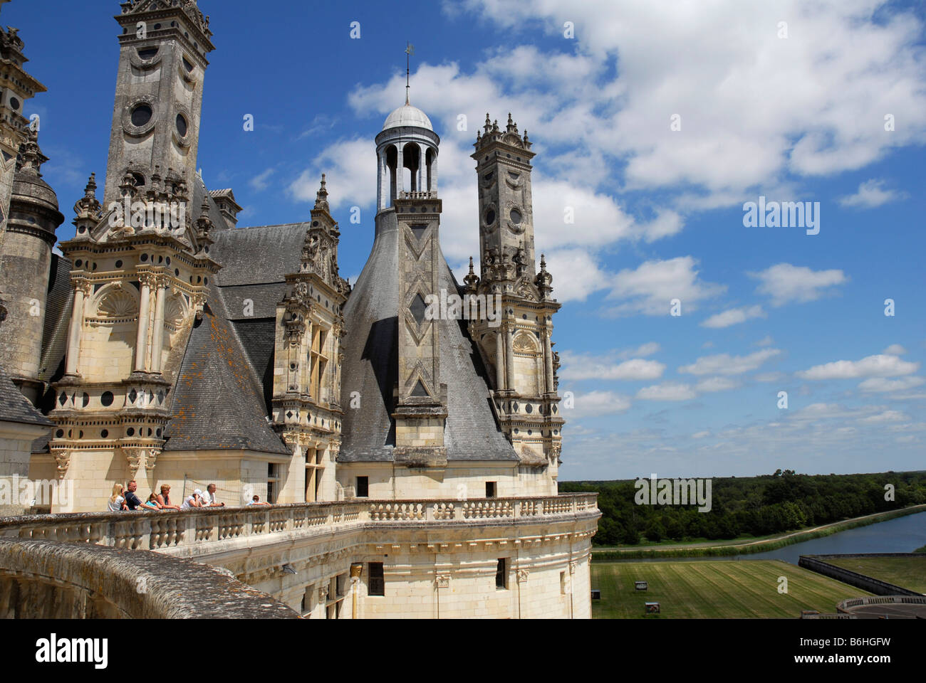 Chateau Royal de Chambord French Renaissance, Loire valley Loir et Cher Touraine France World heritage of the UNESCO Stock Photo