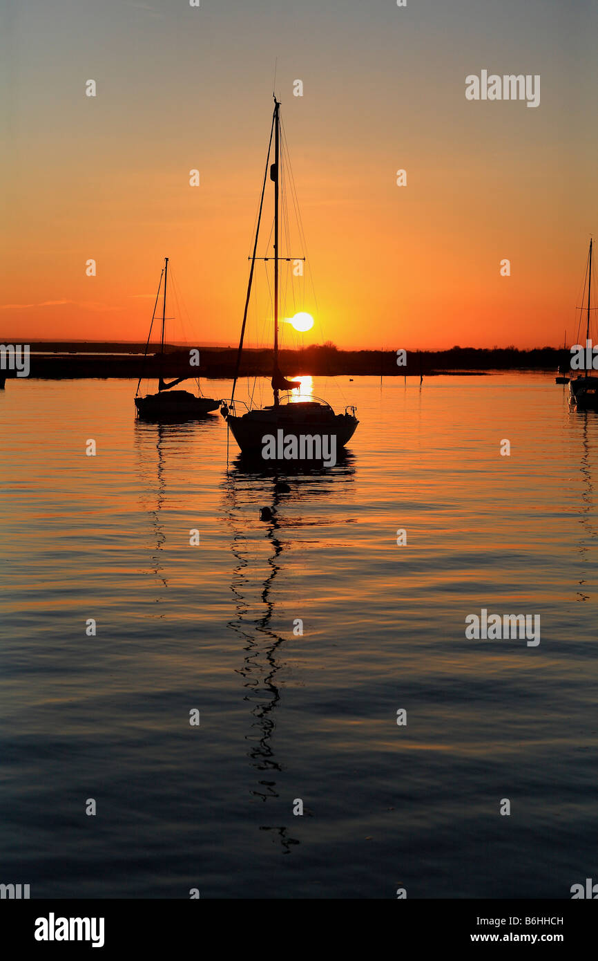 Leigh on sea in the Essex Estuary at sunset Stock Photo Alamy