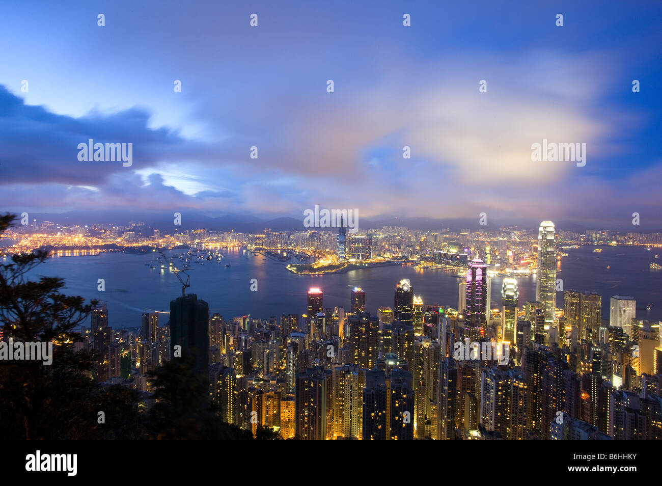 Hong Kong cityscape at night Stock Photo - Alamy