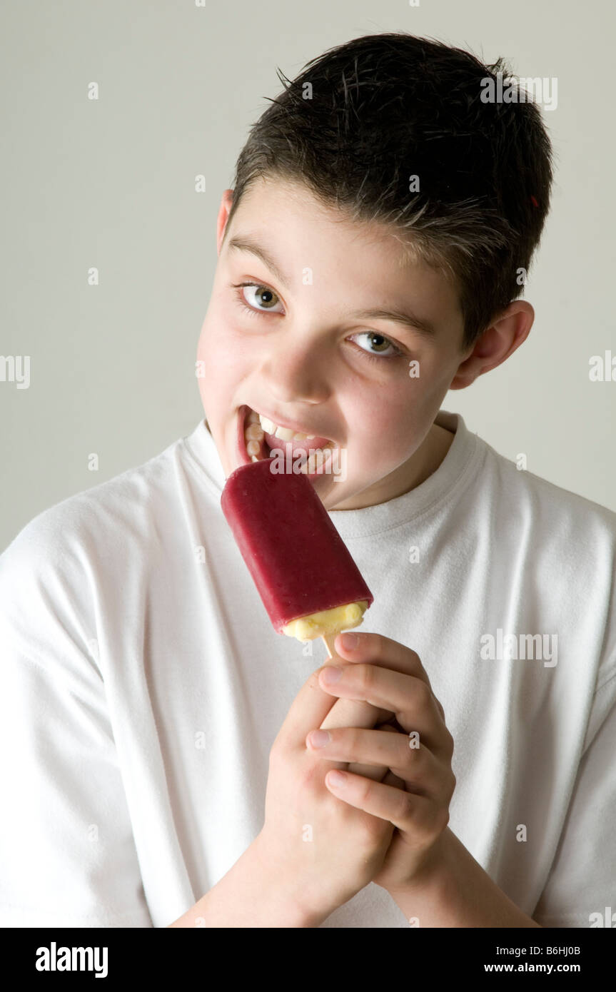 ice cream lolly cone boy child eat eating food taste tasty