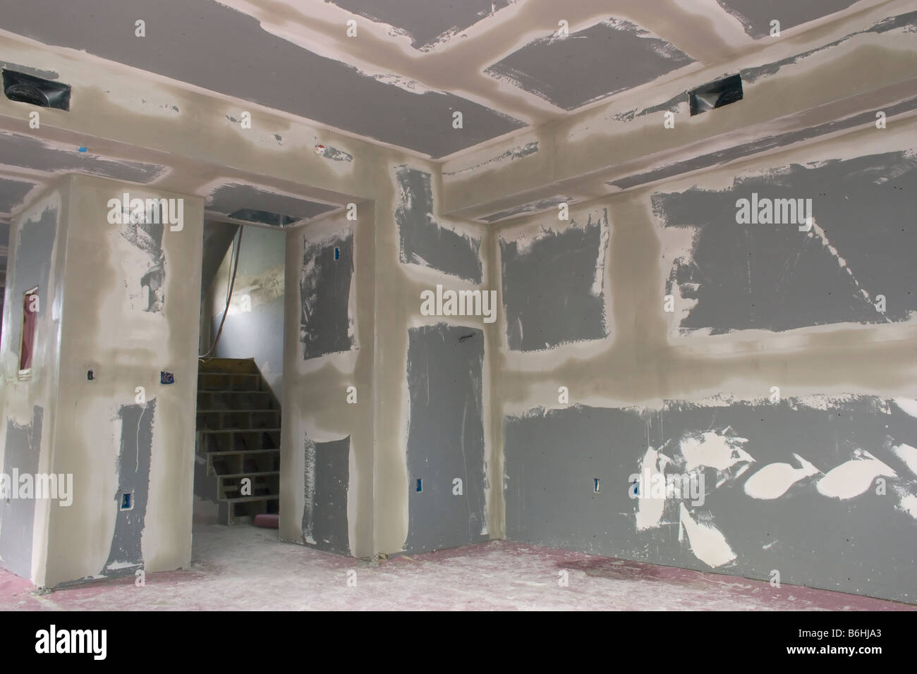 interior of condominium under construction Stock Photo