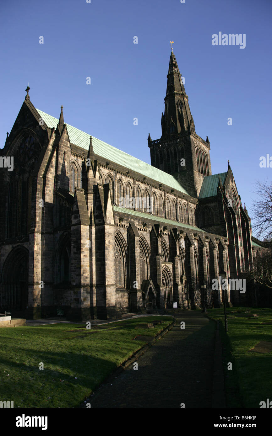 City of Glasgow, Scotland. Glasgow Cathedral, which is the High Kirk of Glasgow and a Church of Scotland Cathedral. Stock Photo