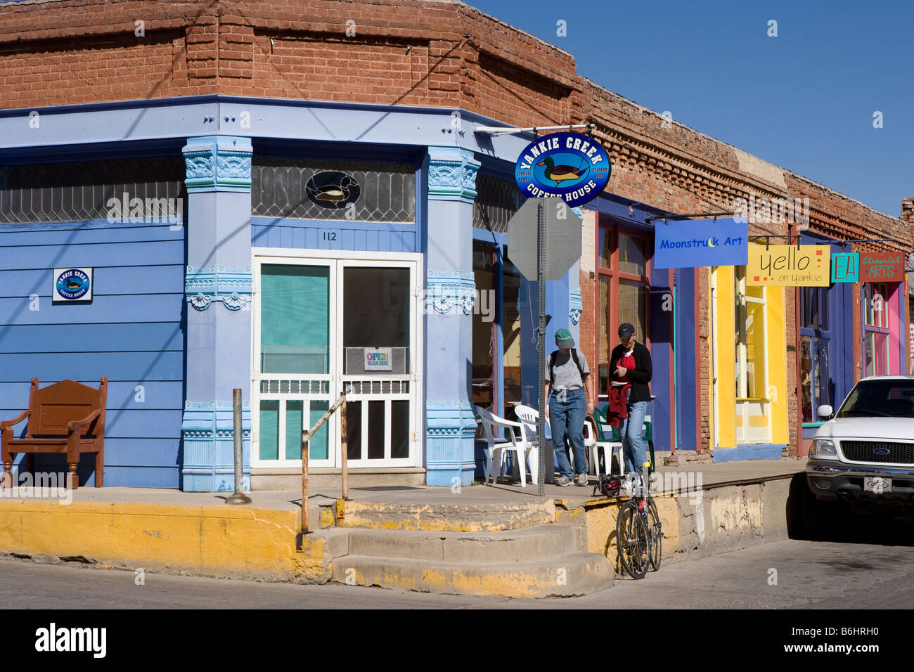 The art district in Yankee Street, Silver City, New Mexico, USA Stock