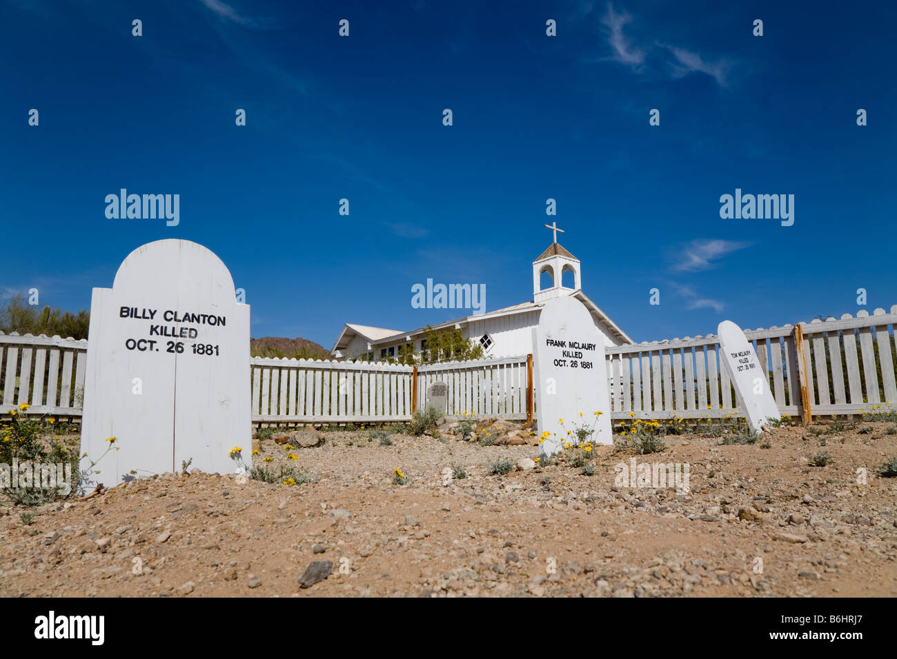 Replica of Boot Hill at Old Tucson Studios, west of Tucson, Arizona, USA Stock Photo