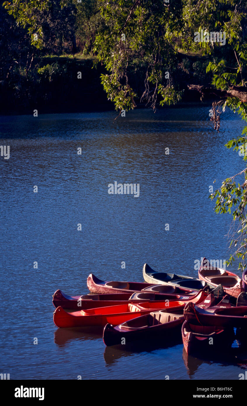 Canoes  “Katherine Gorge” Australia Stock Photo