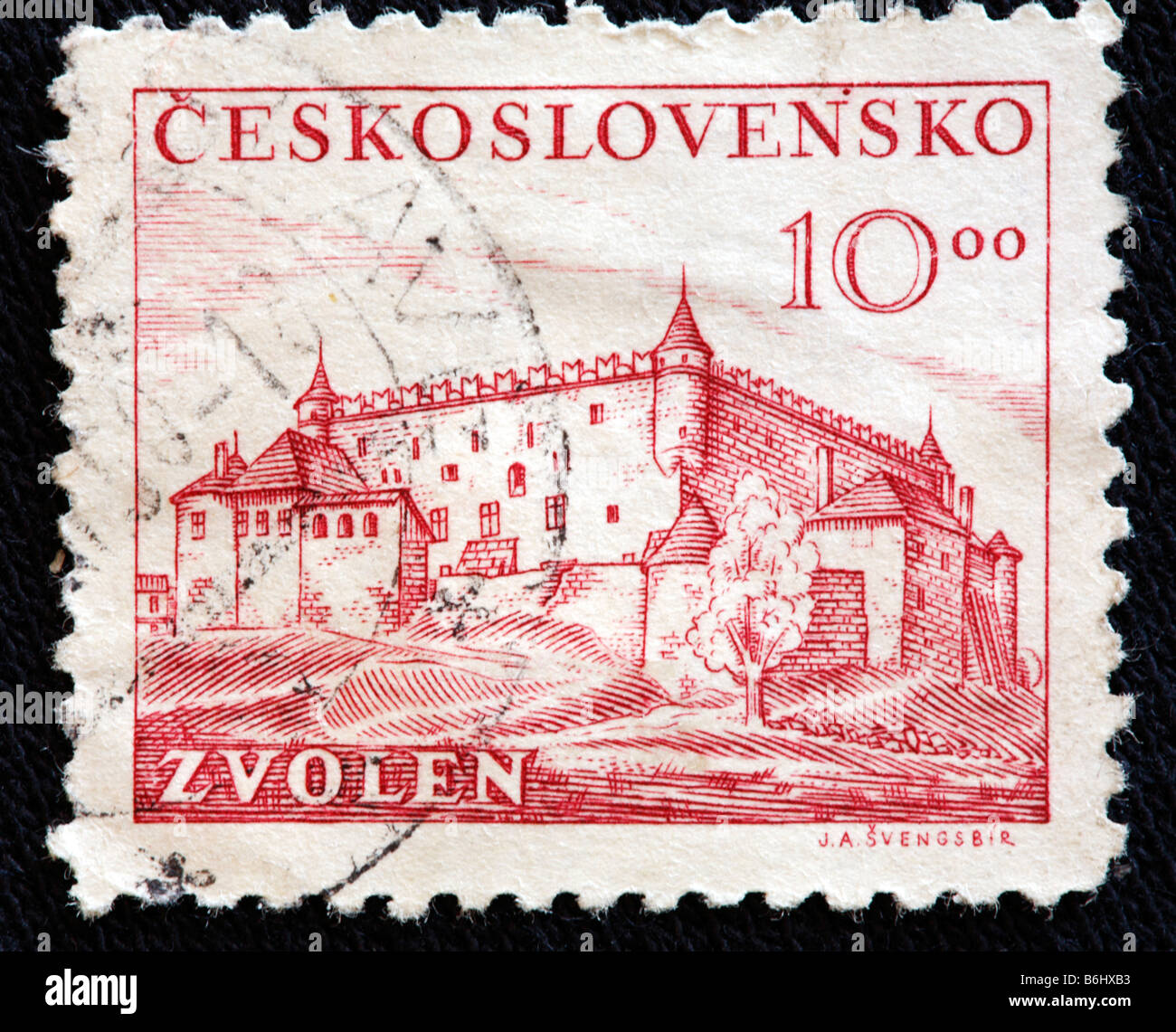 City of Zvolen, Slovakia, postage stamp, Czechoslovakia Stock Photo