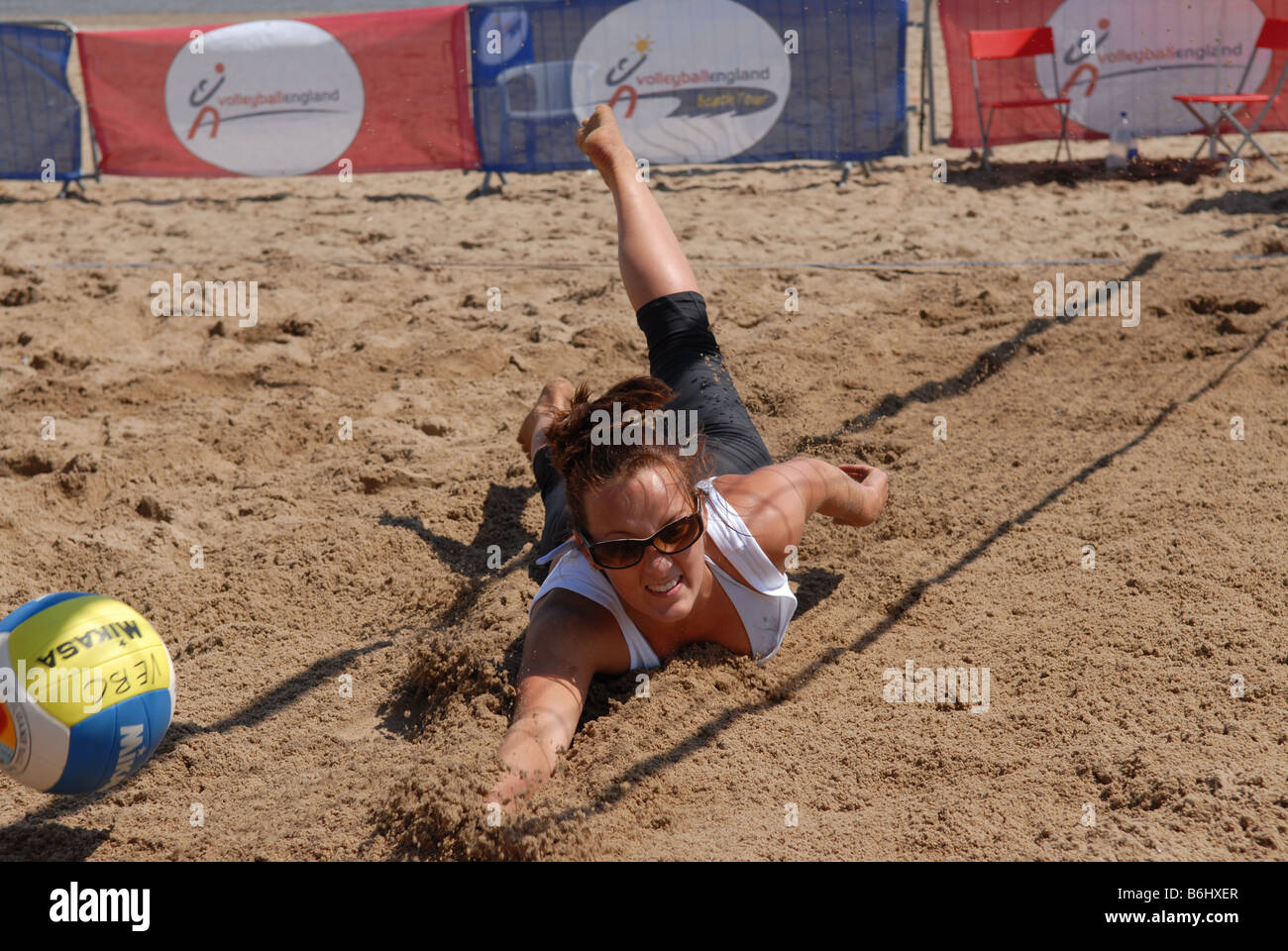 VOLLEYBALL BEACH TOUR 2008 SKEGNESS Vicky Palmer Stock Photo Alamy