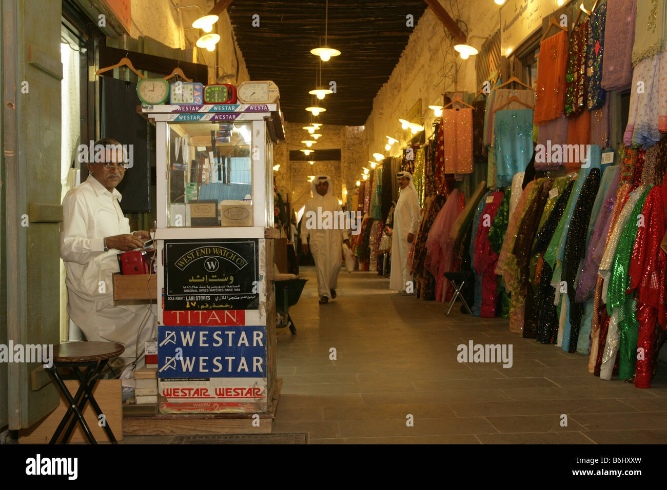 Stalls at the Souq Waqif market, Doha, Qatar. Stock Photo