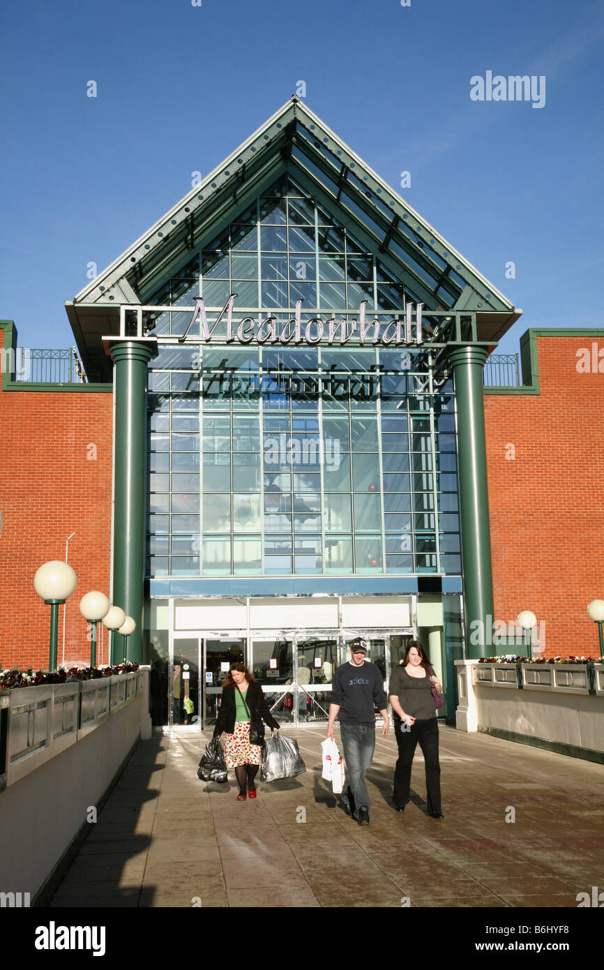 An entrance to the Meadowhall Shopping Centre in Sheffield Stock Photo