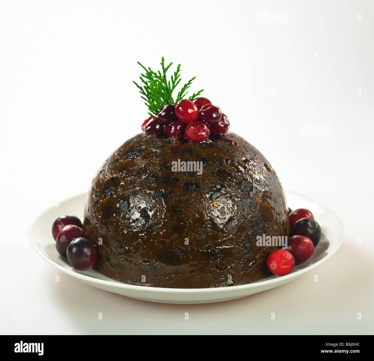 Christmas pudding dessert UK Food Stock Photo