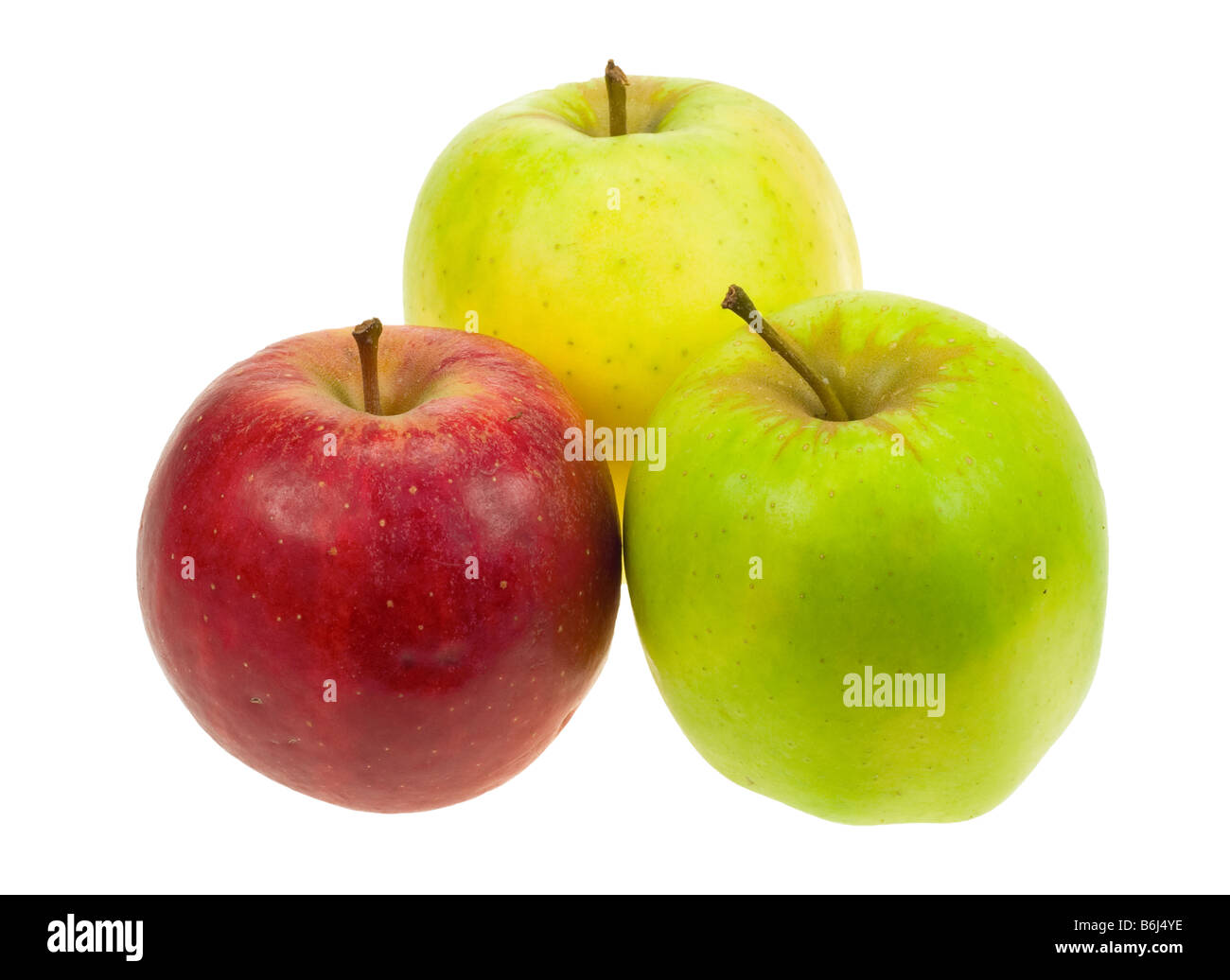 three different apples isolated on a white background Stock Photo - Alamy