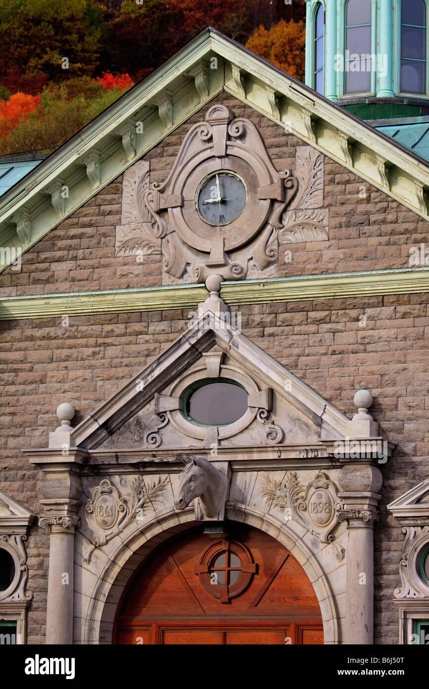 Horse head above door of building housing Division of Clinical Epidemiology Royal Victoria Hospital Montreal Quebec Canada Stock Photo