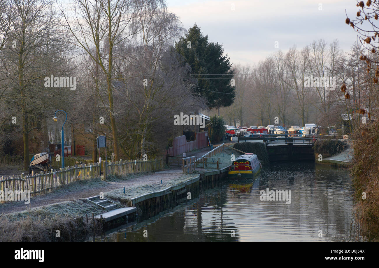 Chelmer and Blackwater Canal at Paper Mill Lock Little Baddow Essex England Stock Photo