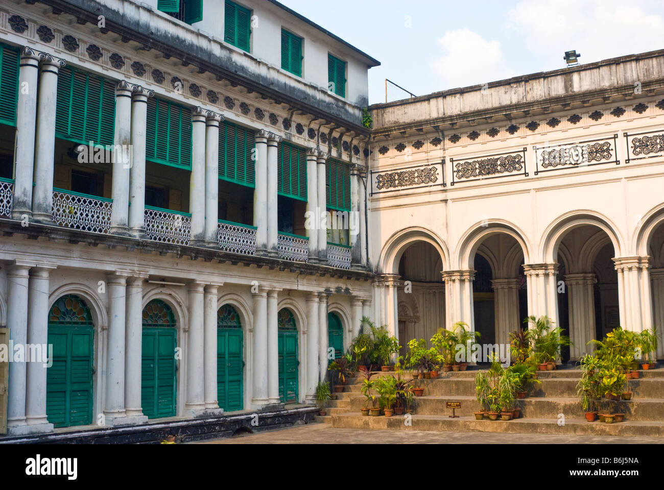 Courtyard in the Bengali poet Tagore's house in Kolkata, India Stock Photo