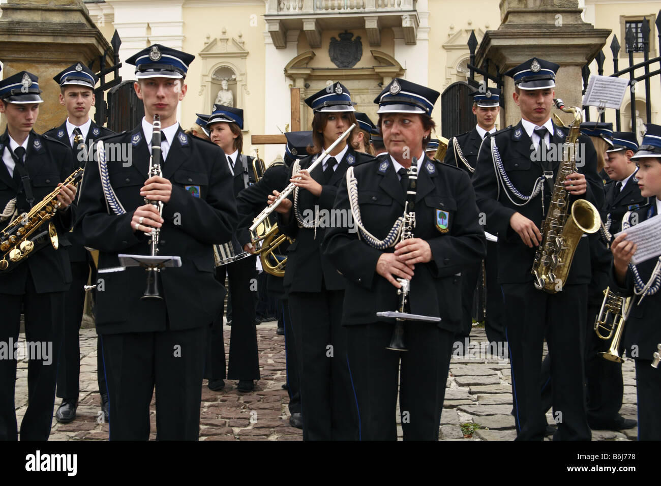 Brass orchestra during a religious ceremony in Kalwaria Zebrzydowska, Poland Stock Photo