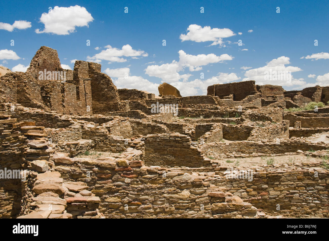 Rock dwellings at Chaco Culture National Historical Park New Mexico Stock Photo