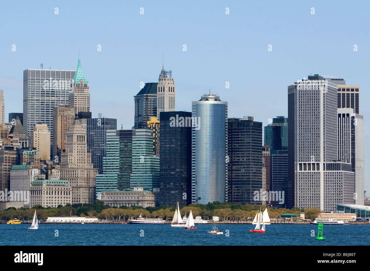 Lower Manhattan and Battery Park in New York City New York USA Stock Photo