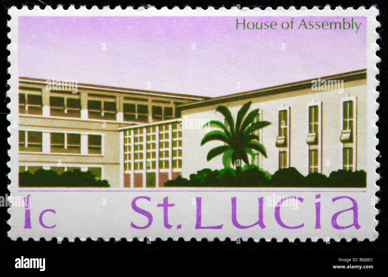 House of Assembly, postage stamp, St. Lucia Stock Photo Alamy